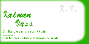 kalman vass business card